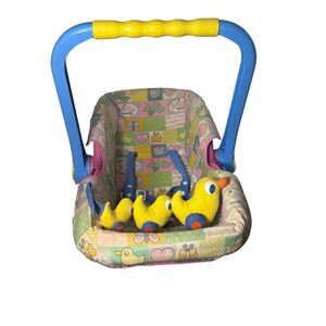 Vintage Zapf Creation Baby Born Car Seat Carrier With Duck Doll Pretend Play HTF